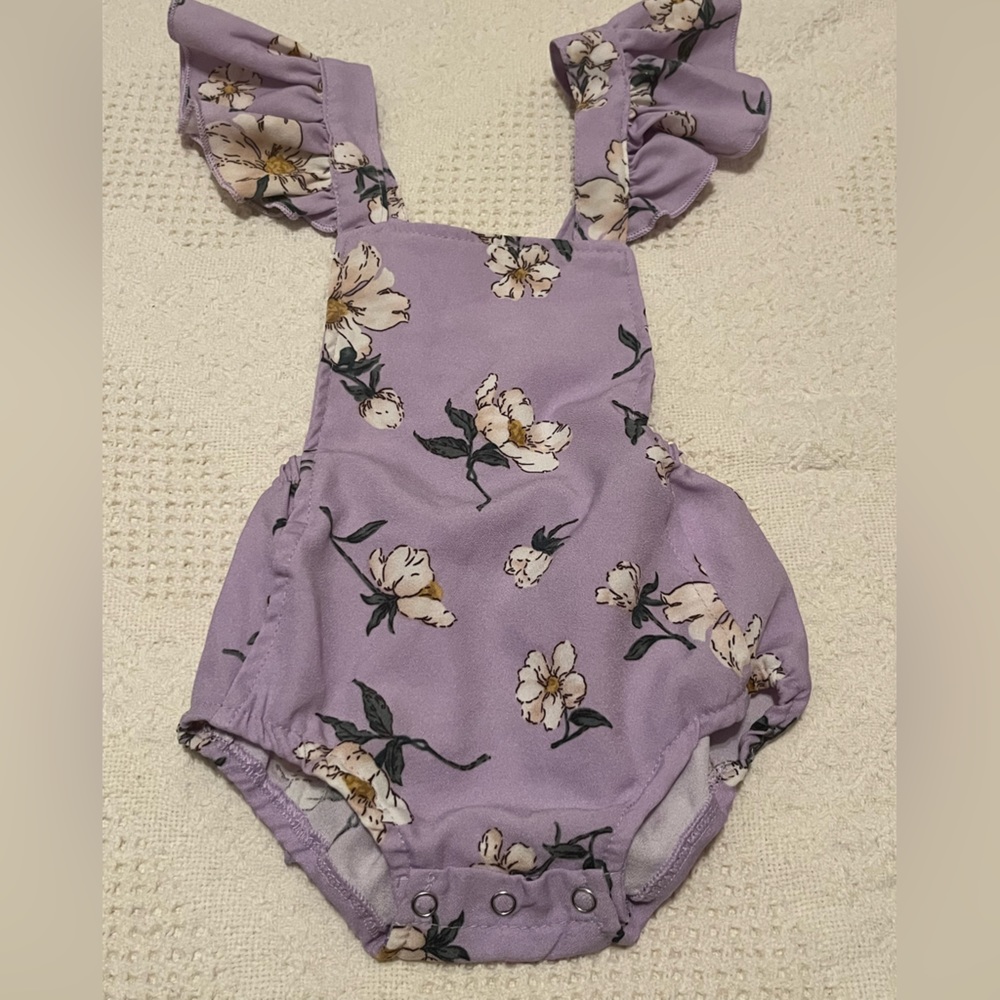 Baileys Blossom purple floral romper